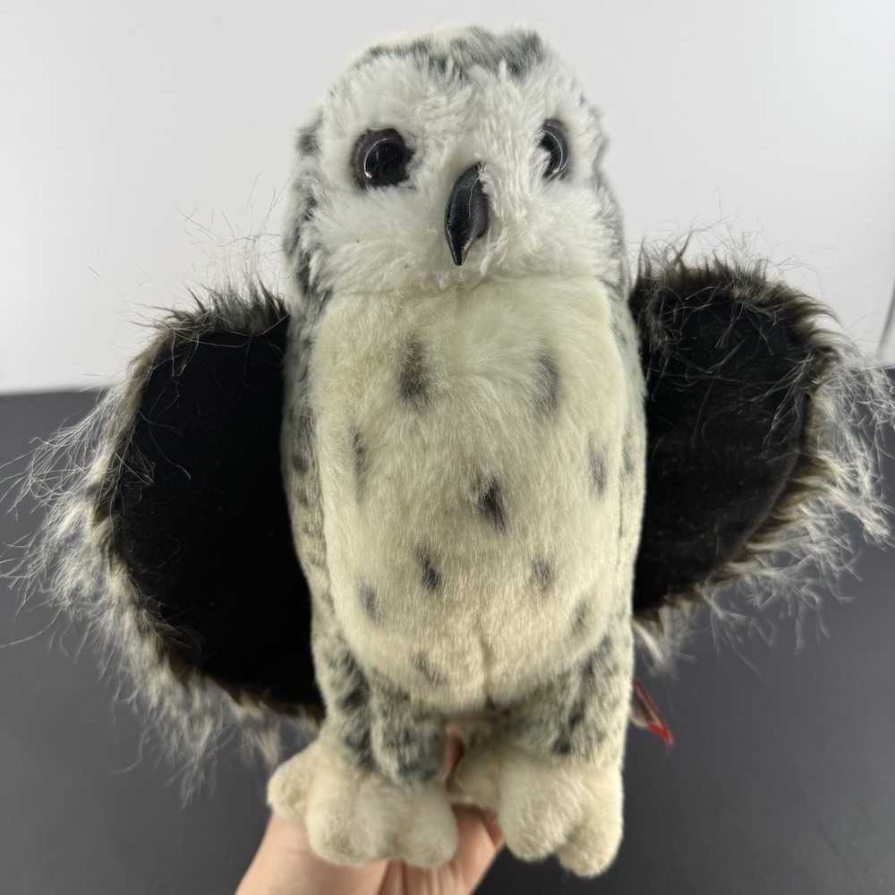 Douglas Cuddle Toy Crescent Silver Owl 11" Inch Plush - Picture 11 of 12